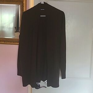 NWOT LAND'S END brown knit open cardigan